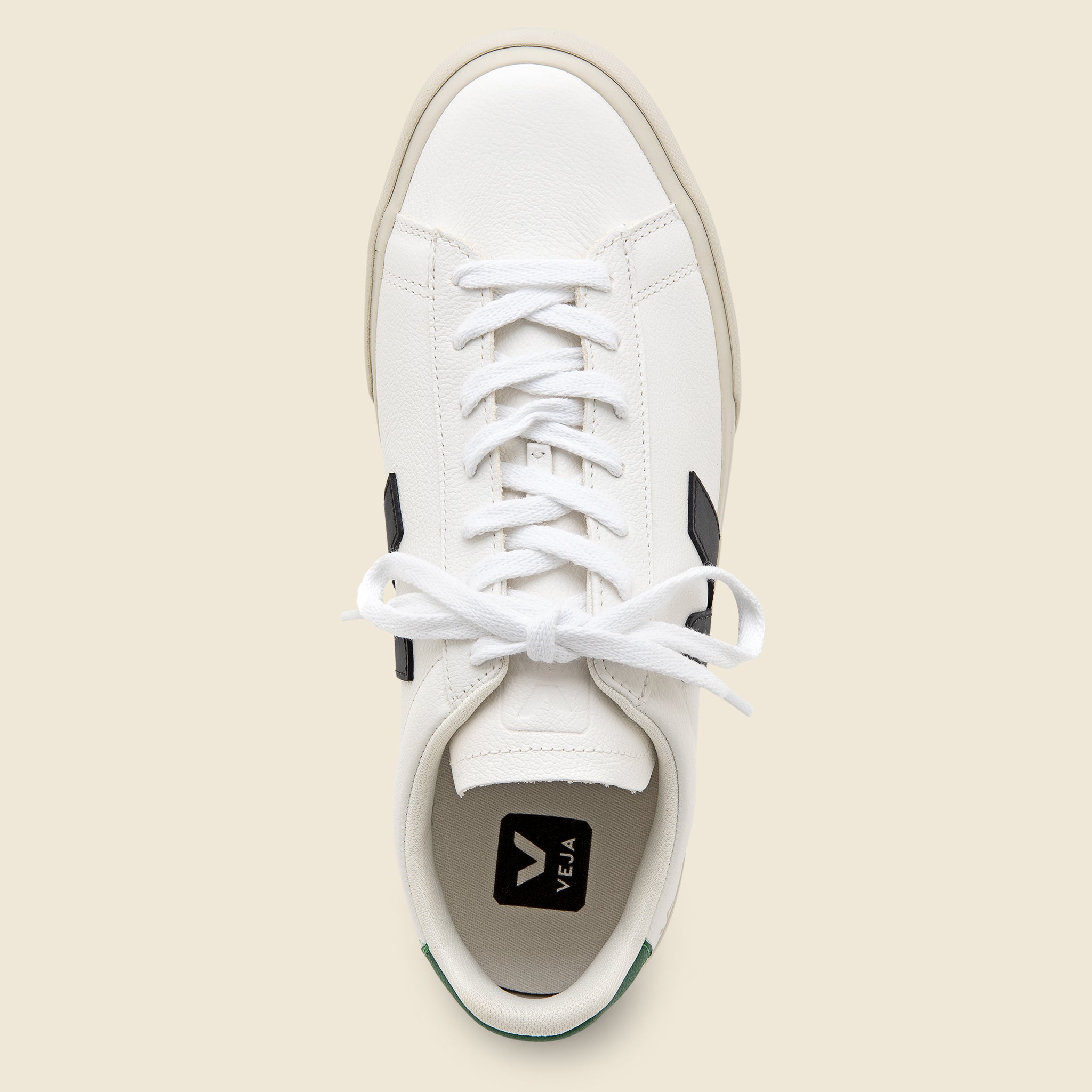 Veja, Campo Leather Sneaker - Extra White/Emaraude/Black