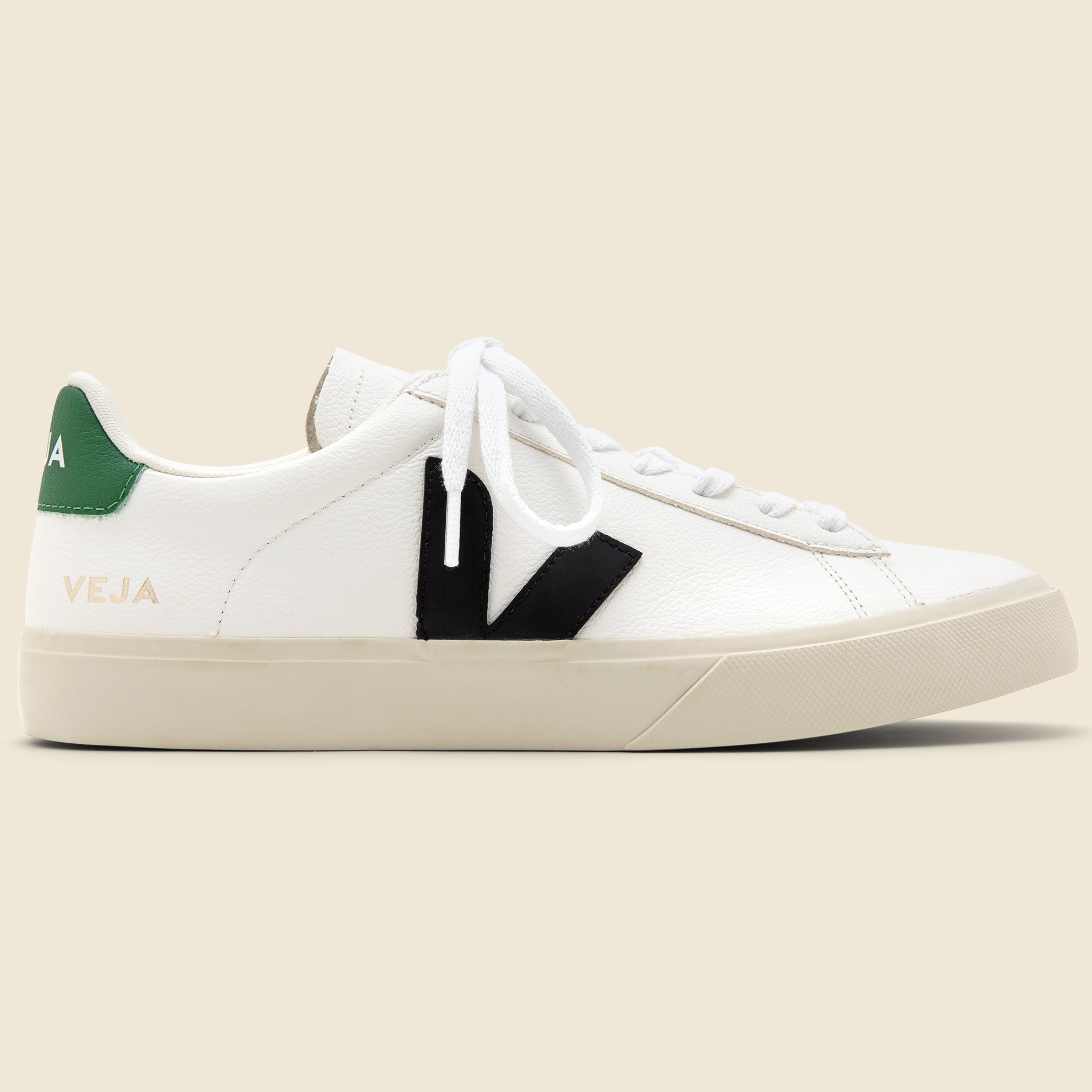 Veja, Campo Leather Sneaker - Extra White/Emaraude/Black